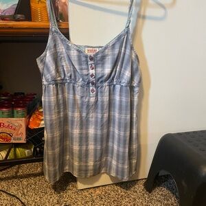 Mossimo Supply Co. Light Blue Plaid Top